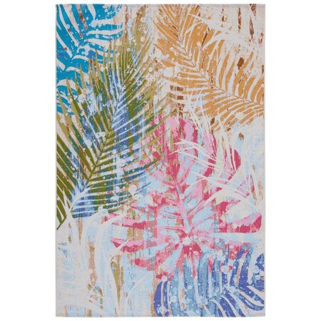 Safavieh 6 ft.-7 in. x 6 ft.-7 in. Summer Coastal Round Rug; Blue & Beige SMR487M-7R